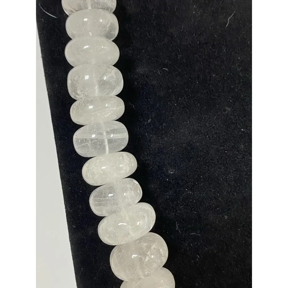 Natural White Moonstone Beaded Necklace - Picture 2 of 8